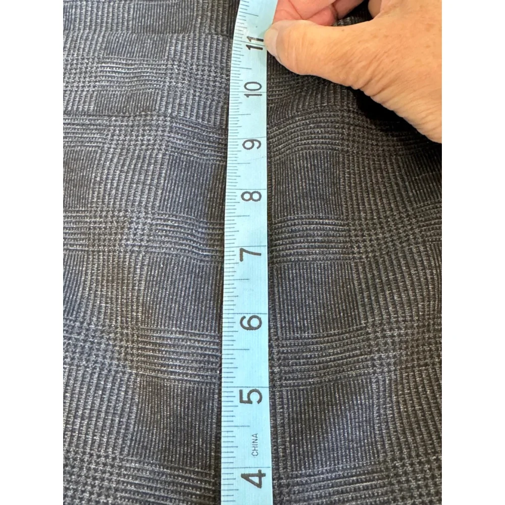 Women's Calvin Klein L Dark Grey Plaid stretch pull on pants